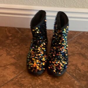 Link Kids Sequin Boots - Multicolor and Black
